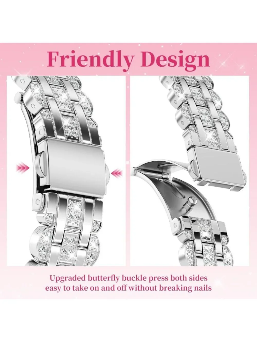 Stylish Bling Band & Case for Galaxy Watch 8, Women’s Dressy Replacement Strap